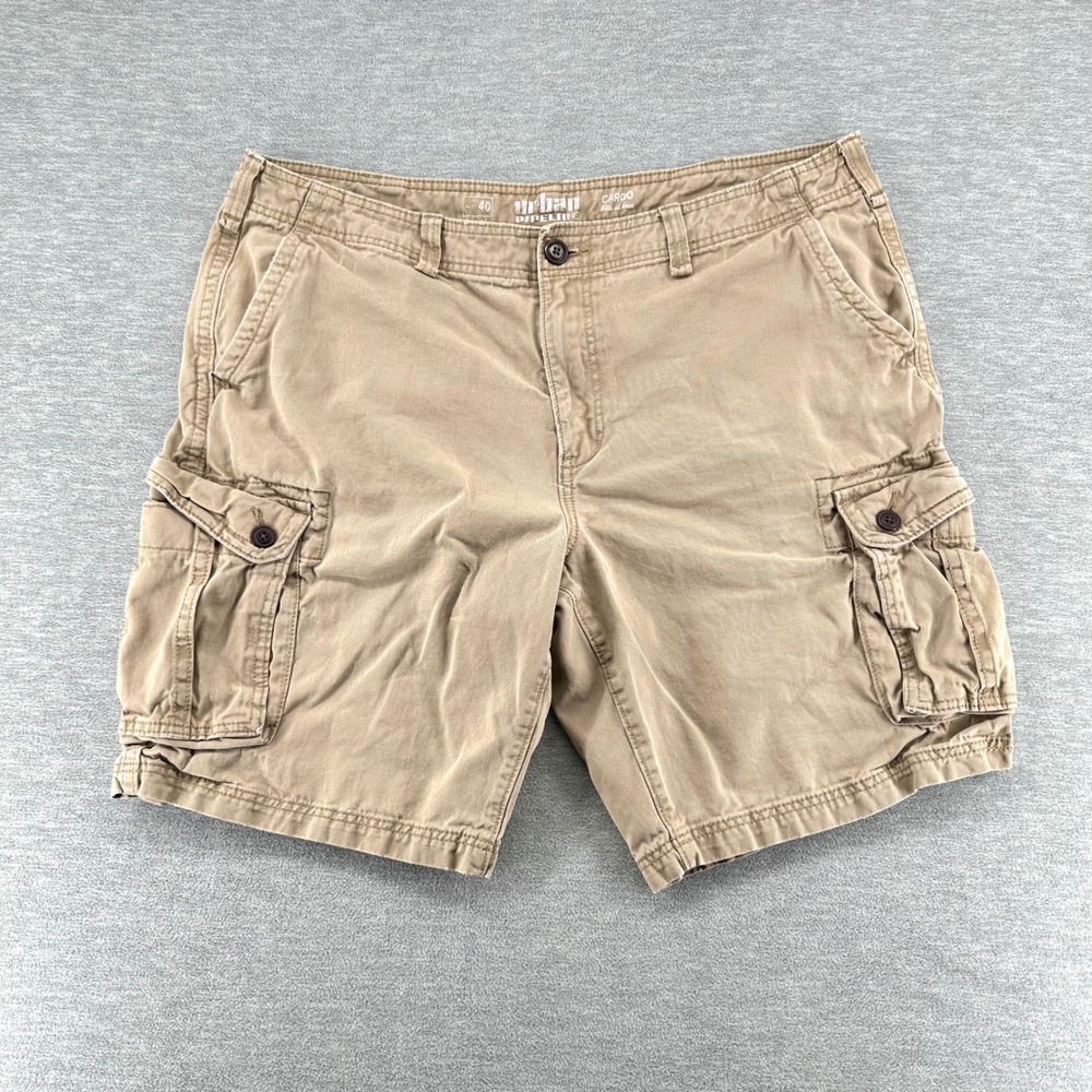 Urban Pipeline Cargo Shorts Mens 40 Tan Khaki Cotton Utility Multi-Pocket Rugged